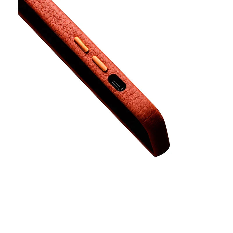 Melkco iPhone 13 Pro Max Origin Paris Leather Cover - Orange - Tashqila Melkco iPhone 13 Pro Max Origin Paris Leather Cover - Orange - Tashqila